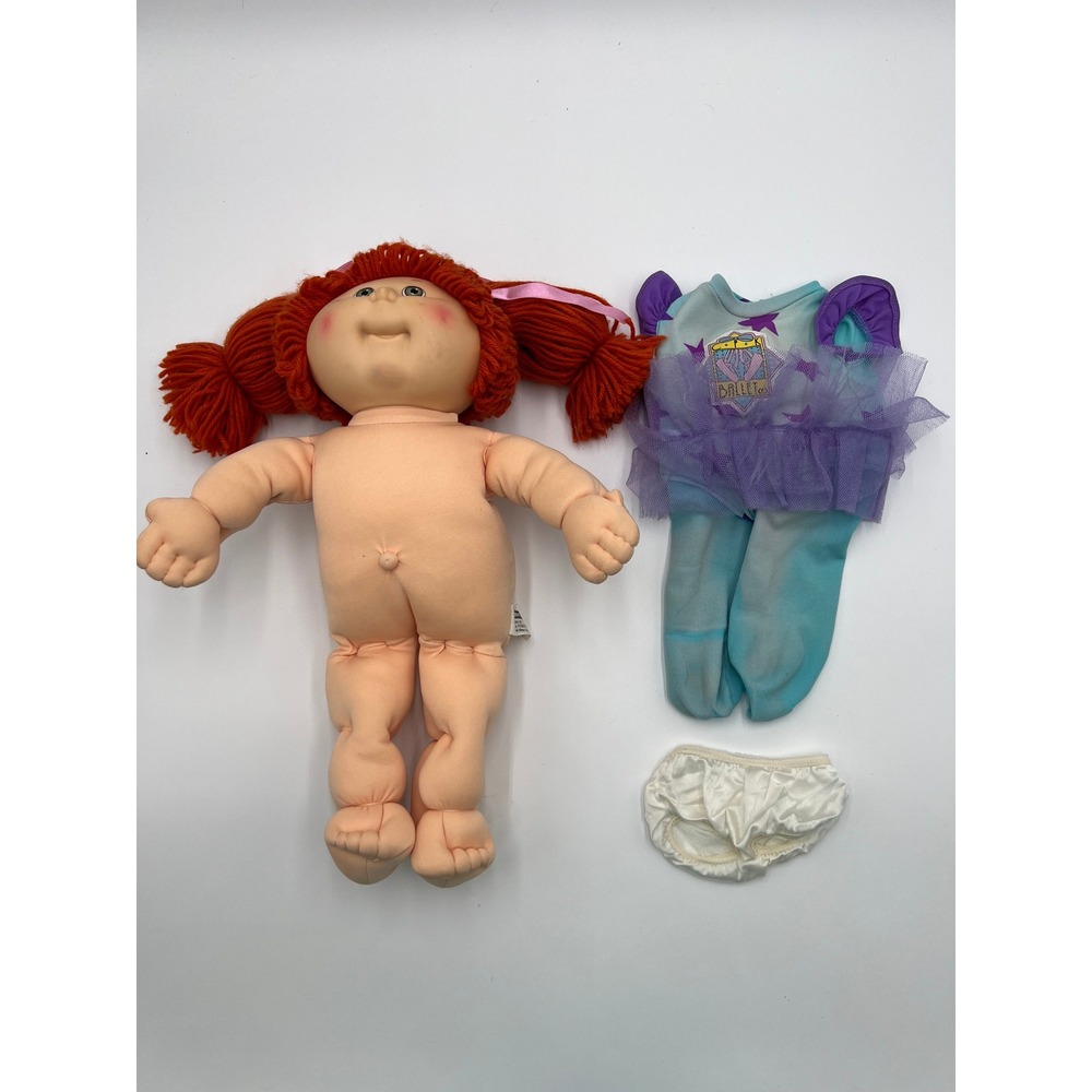 Vintage Hasbro Cabbage Patch Kids Red Yarn Hair Doll with CPK Ballet Co Outfit